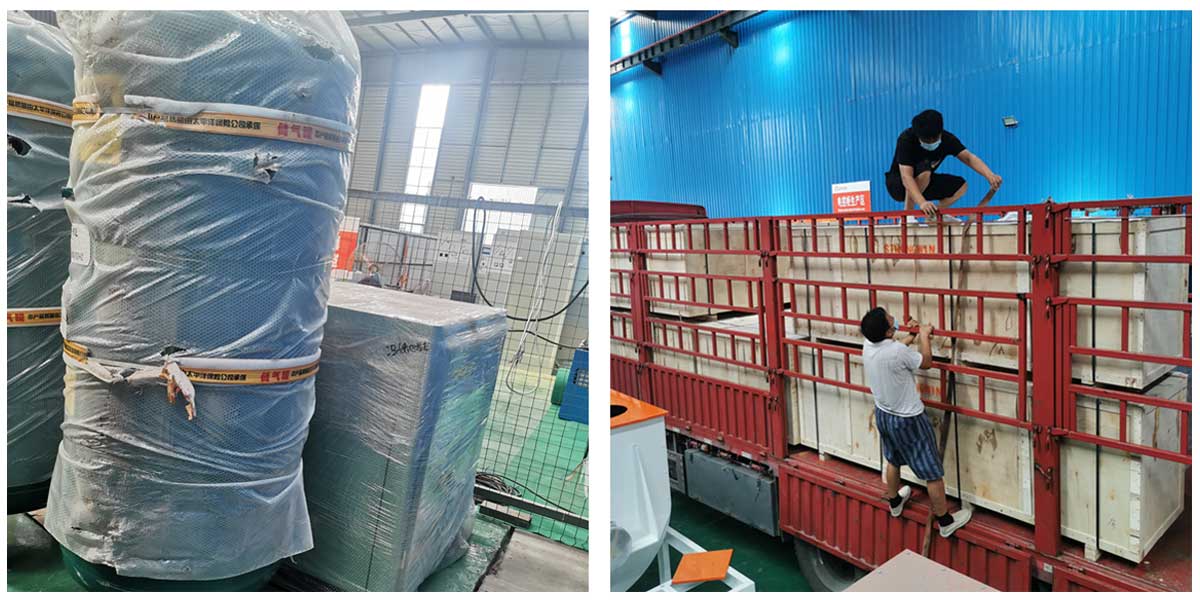 5臺脈沖除塵器，2條皮帶輸送機，22kw空壓機已發(fā)往巴拉圭 